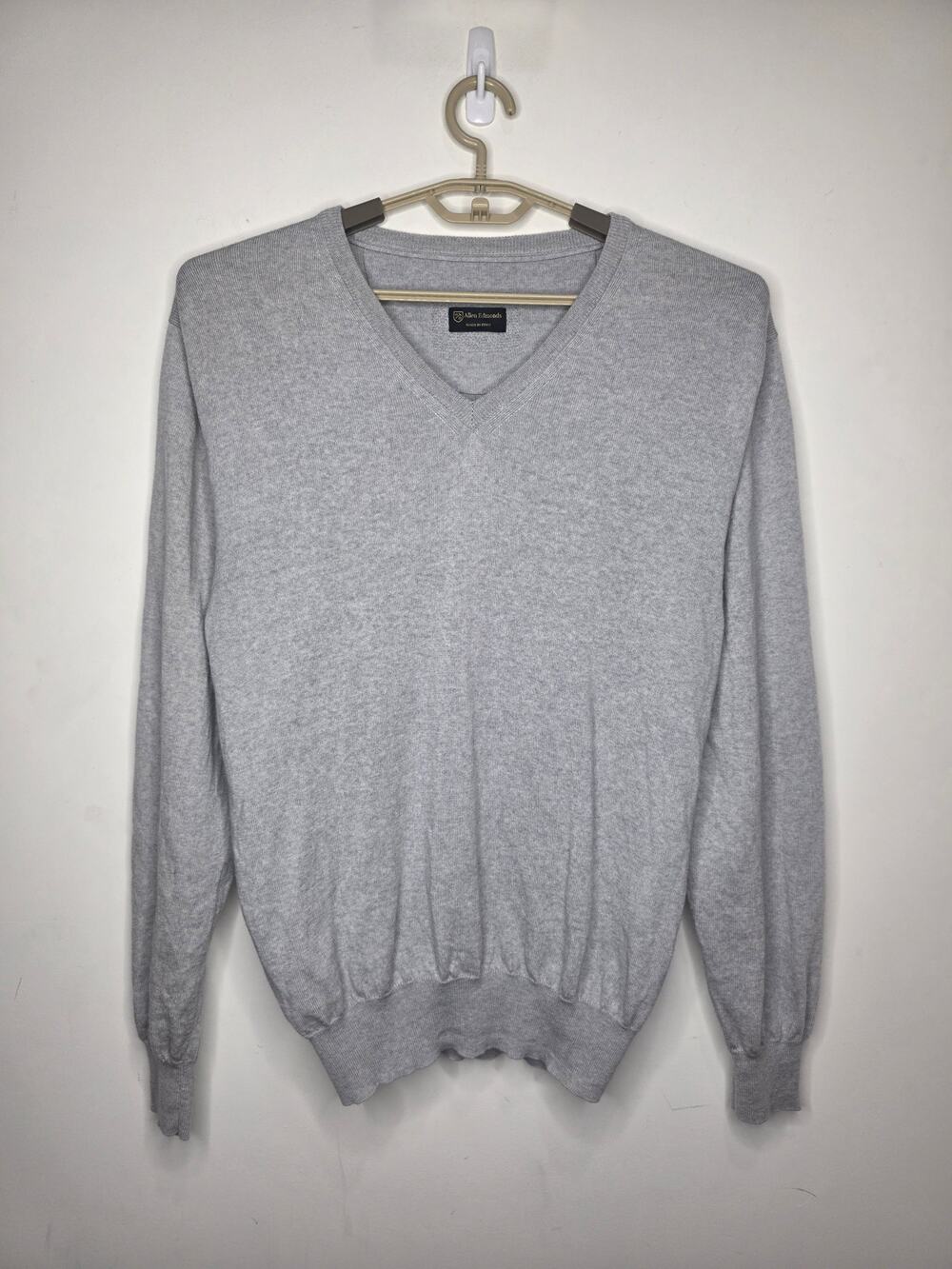 Allen Edmonds grey merino wool long sleeve v-neck sweater - XXL / 2XL